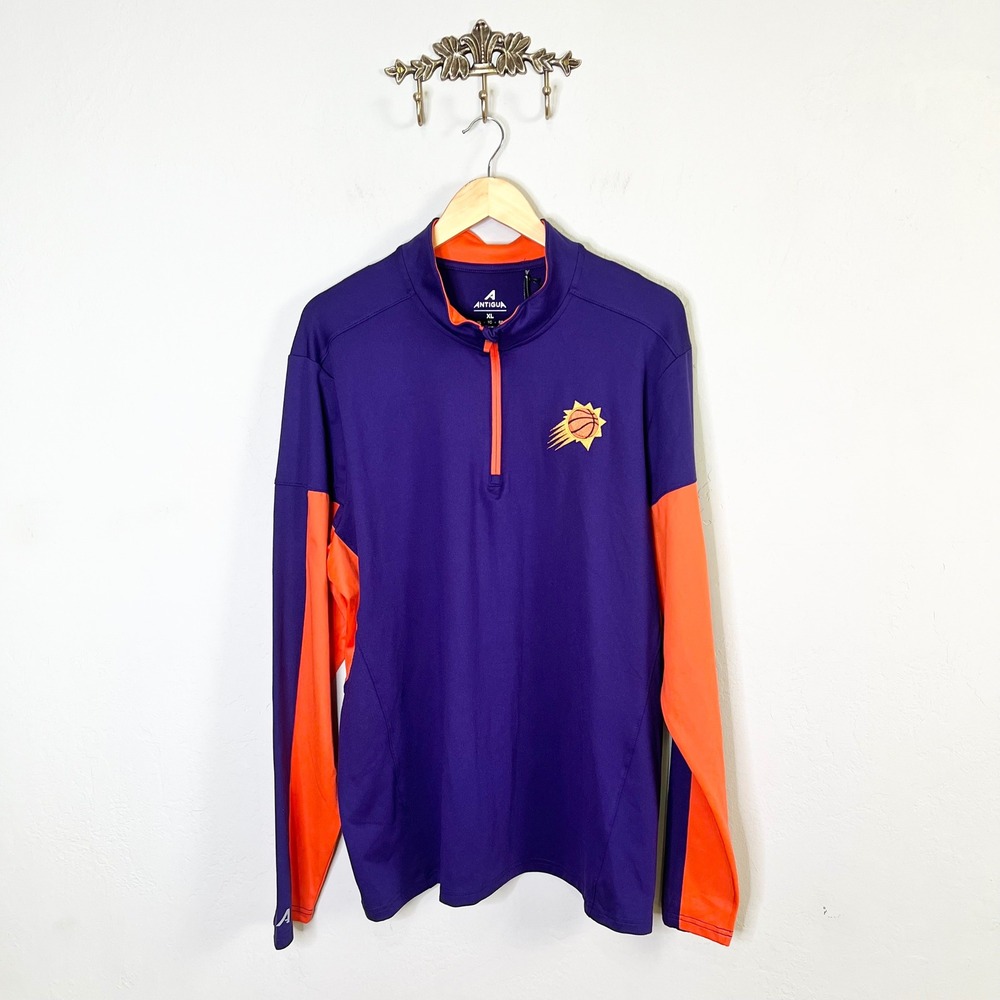 Phoenix Suns Antigua NBA Aspect Quarter Zip Pullover Mens Size XL Purple New